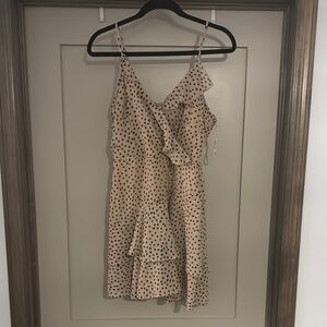 Tan and Brown Asymmetrical Ruffled Sundress romper